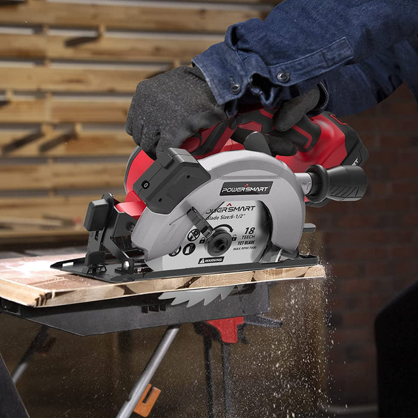 20V Cordless Circular Saw 6-1/2 Inch with 4.0Ah Battery and Charger Laser & Parallel Guide